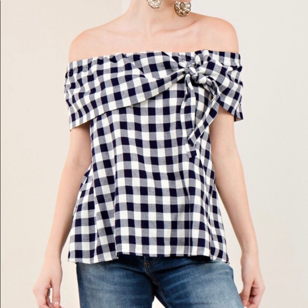 Gingham print top